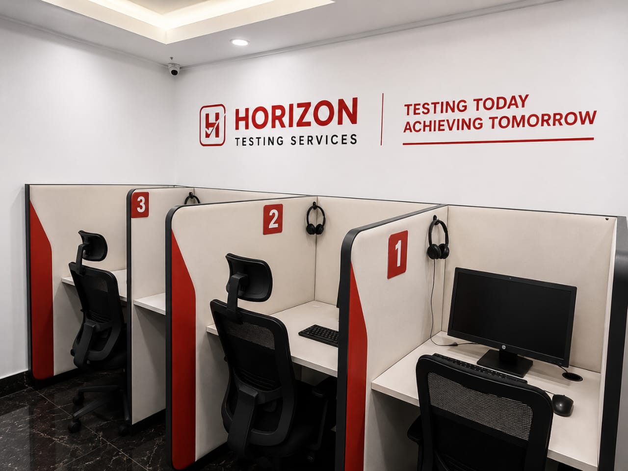 Professional Testing Booth - Individual Workstation with Monitor